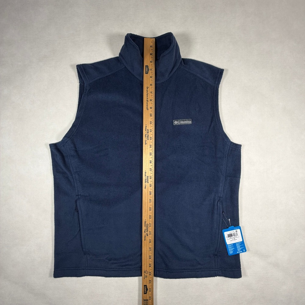 NWT Columbia Mens Large Steens Mountain Fleece Vest Navy Blue Full Zip - Picture 4 of 9